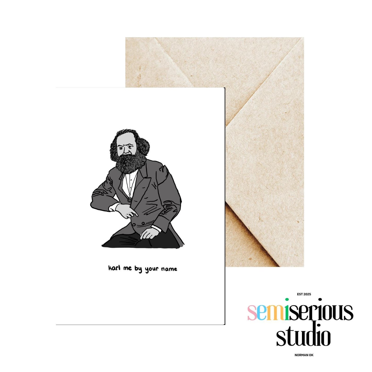 Marxist Valentine's Card | Funny Karl Marx Pun | LGBTQ Illustration | Unique Holiday Greeting | CMBYN Inspired Gift