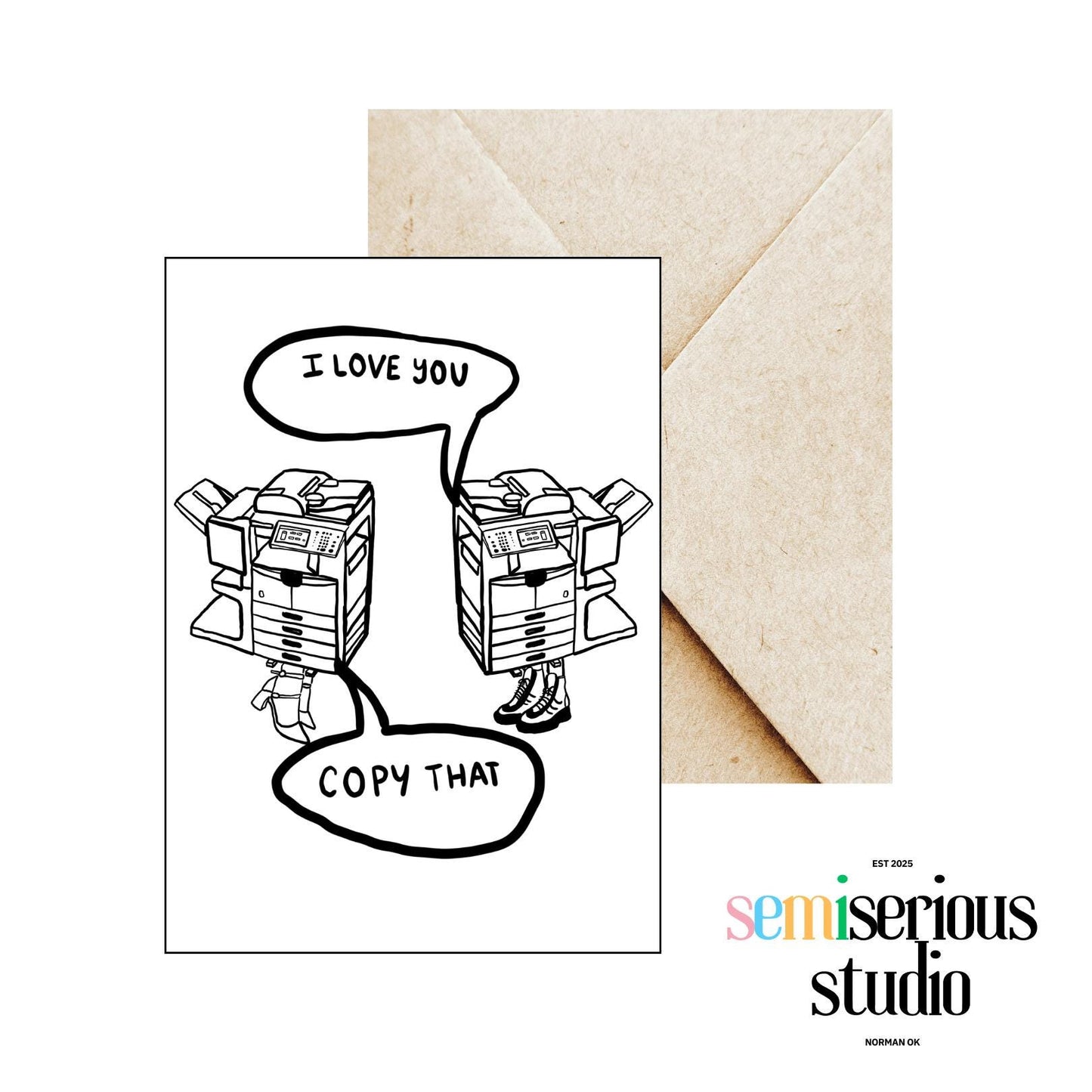 I Love You, Copy That Valentine's Day Card, Unique Greeting Card for Him, Her, and Couples,