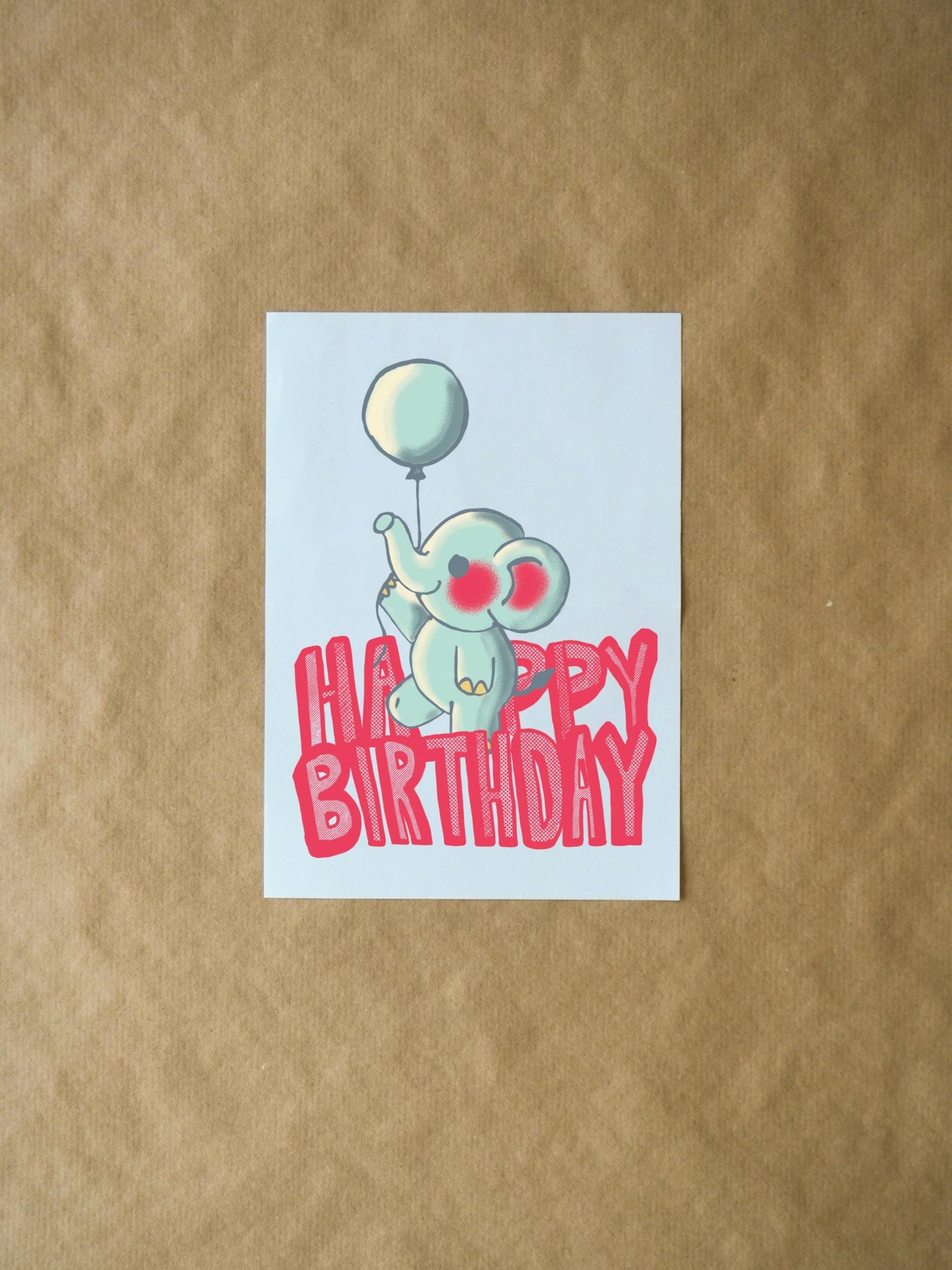 Baby Elephant Happy Birthday Card | Cute and Playful Colorful Design for Friends, Family & Kids