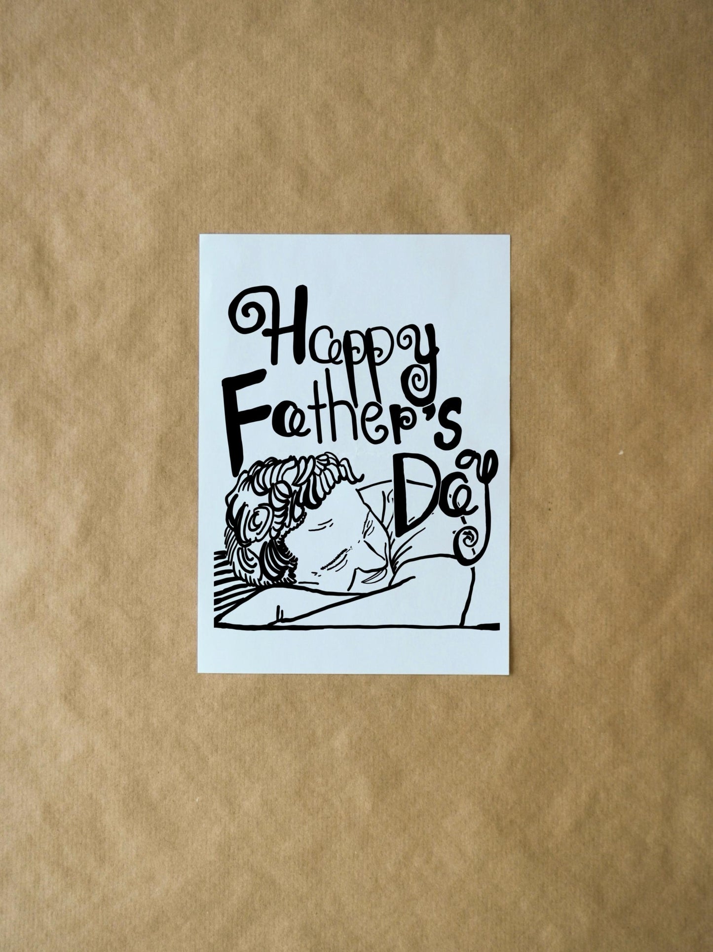 Happy Father's Day Card | Simple Classic Black & White Greeting Card for Dad | Cute Holiday Design