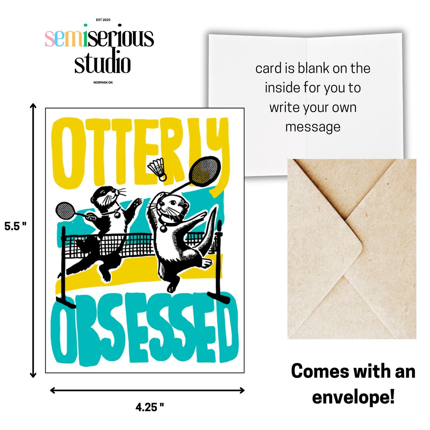 Otterly Obsessed Valentine's Day Card, Unique Greeting Card for Him, Her, and Couples,