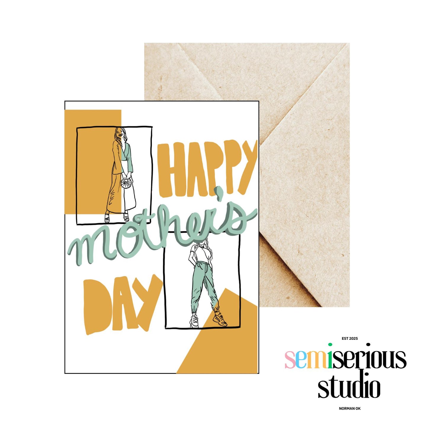 Mother's Day Card | Cute Colorful Greeting Card for Stylish Moms, Unique Gift for Mom's Day Celebration