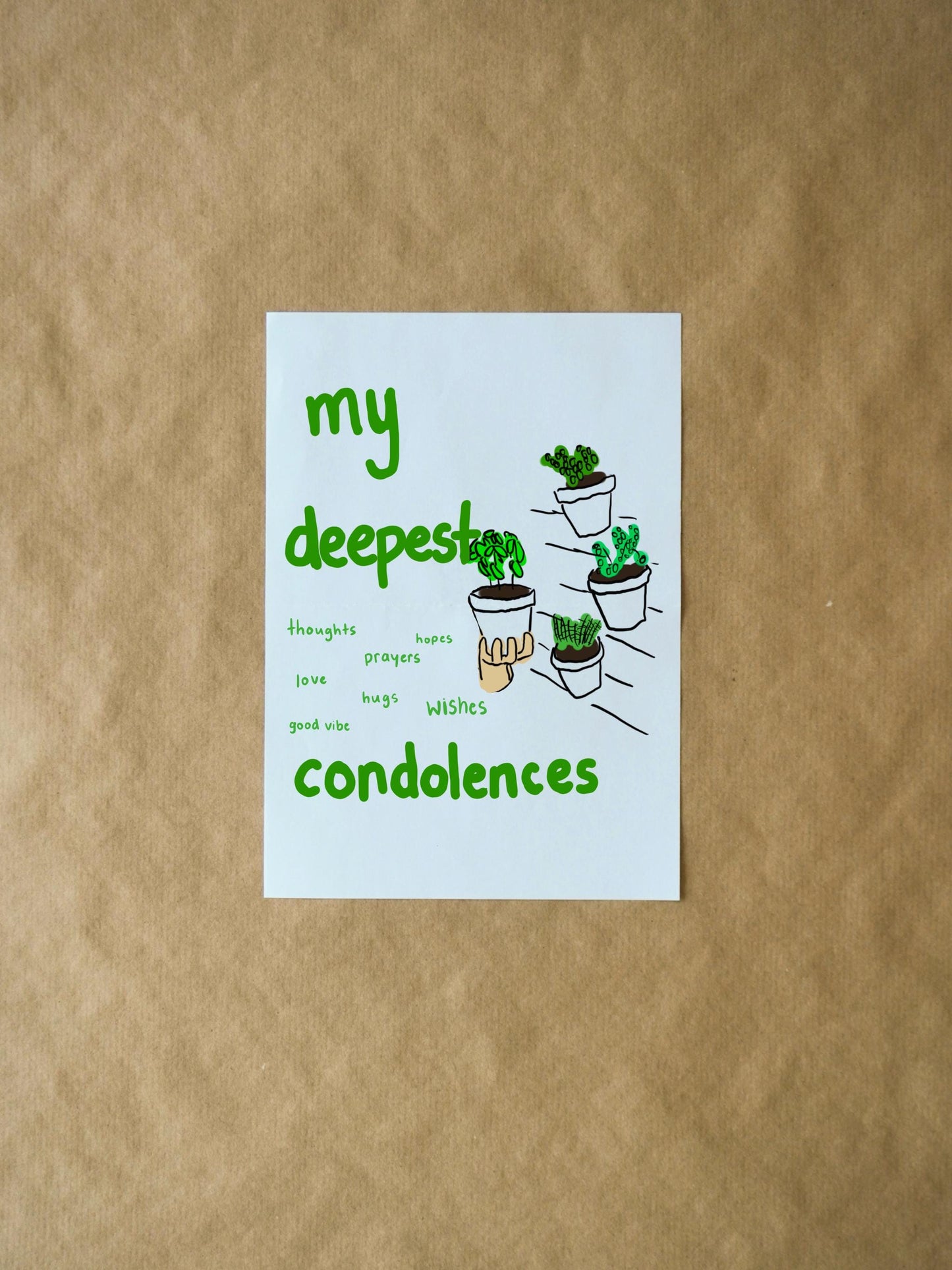 My Deepest Condolences | Plant-themed Sympathy Card for Grieving Friends, Family, and Loved Ones