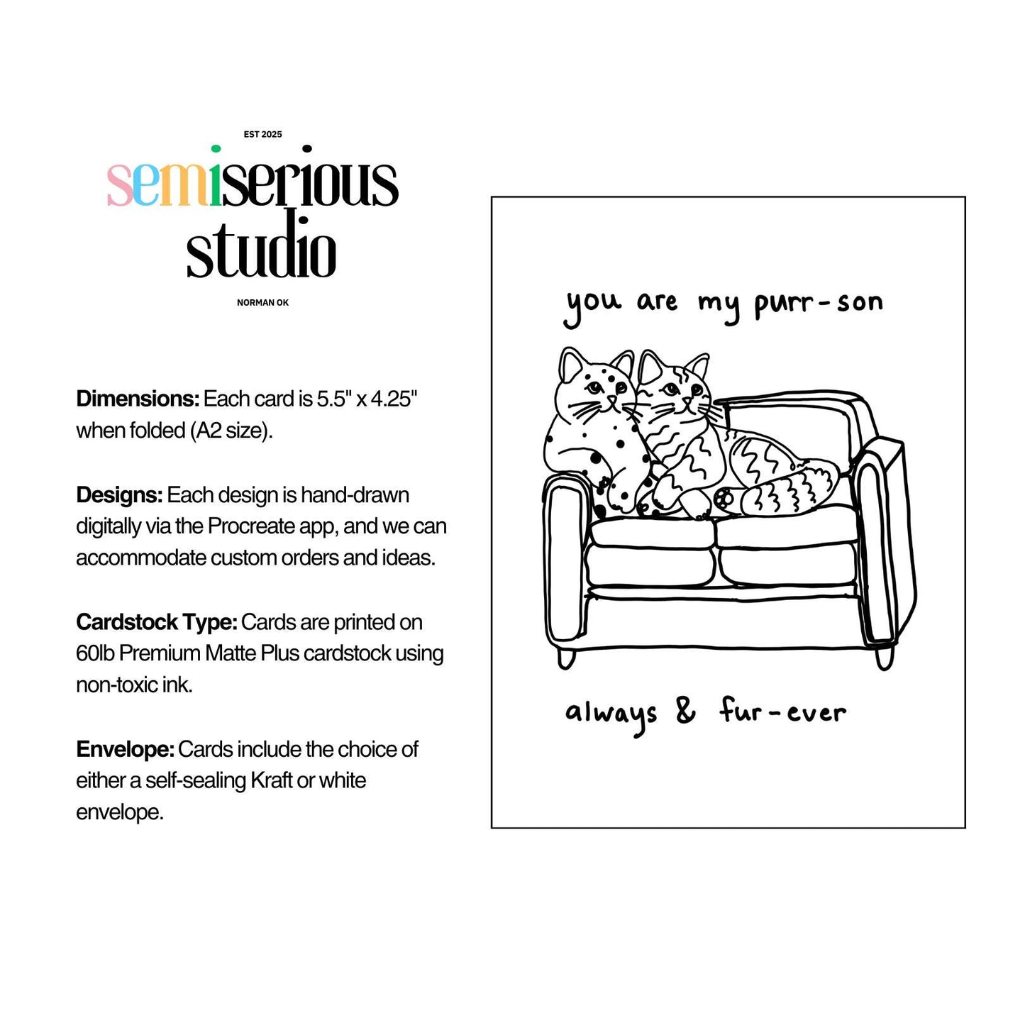 You Are My Purr-son | Funny Cat Valentine's Day or Anniversary Card | Cute Joke for Couples | Silly Pun Greeting Card for Him & Her