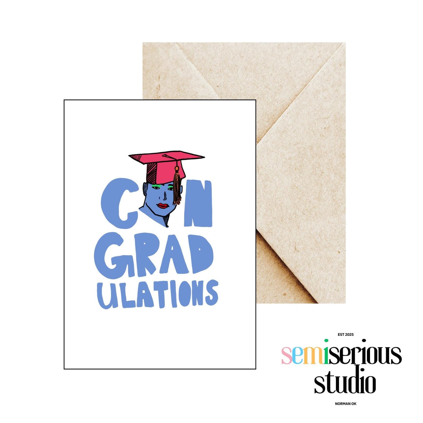 ConGRADulations Card - Congratulations Greeting Card for New Graduate, Funny Grad Card, Unique Graduation Gift, Celebrate Success