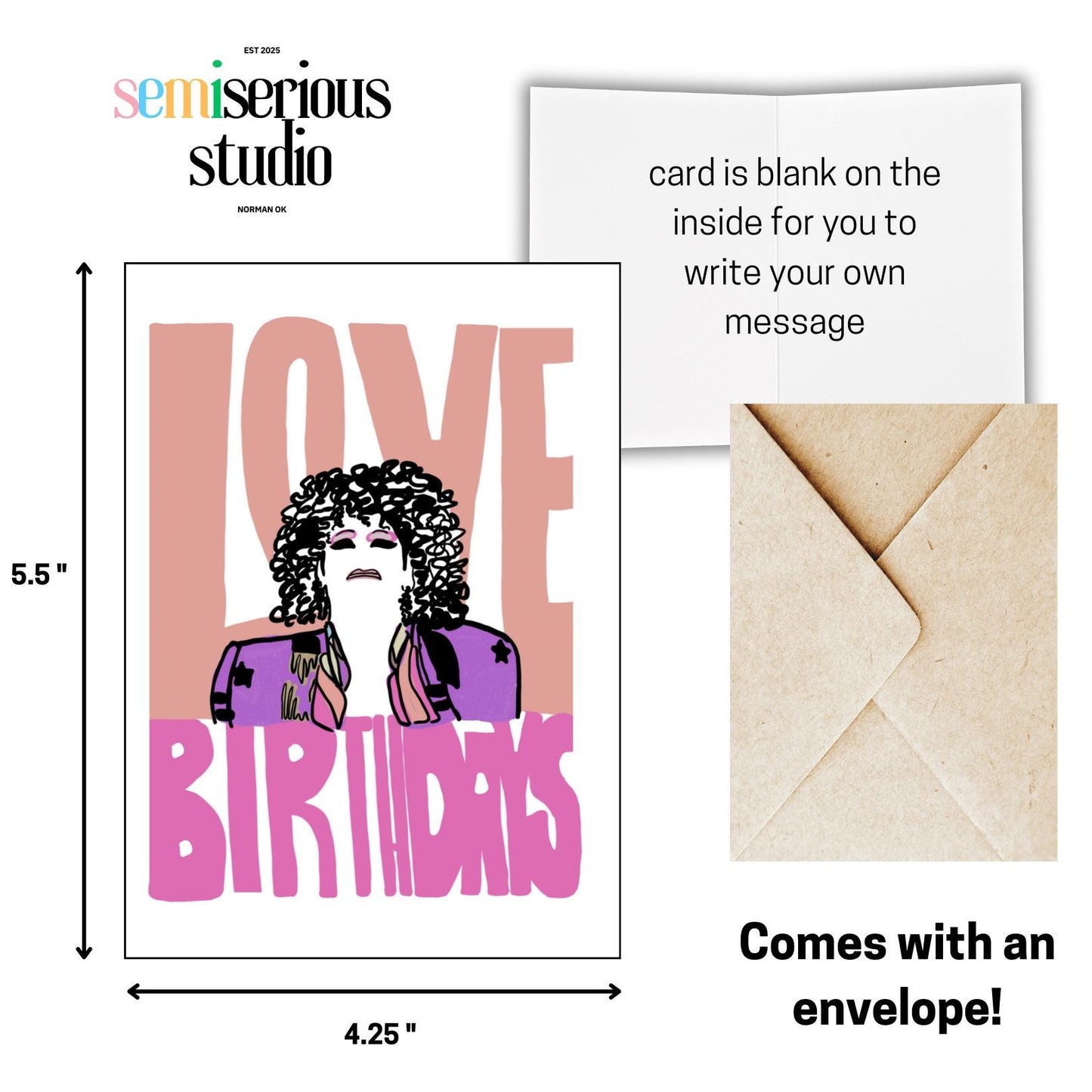 Thorgy Thor Love Birthdays Card - Cute Colorful Drag Queen Greeting Card for LGBTQ Friends and Family, RuPaul's Drag Race Gift