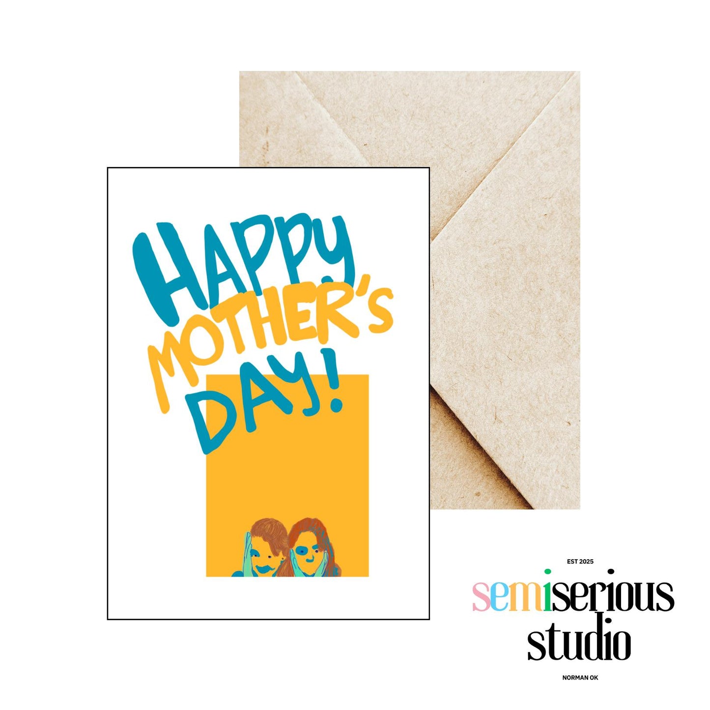 Sweet Happy Mother's Day Card | Mom and Daughter | Cute Colorful Design, Perfect Gift, Bright Colors, Heartfelt Message