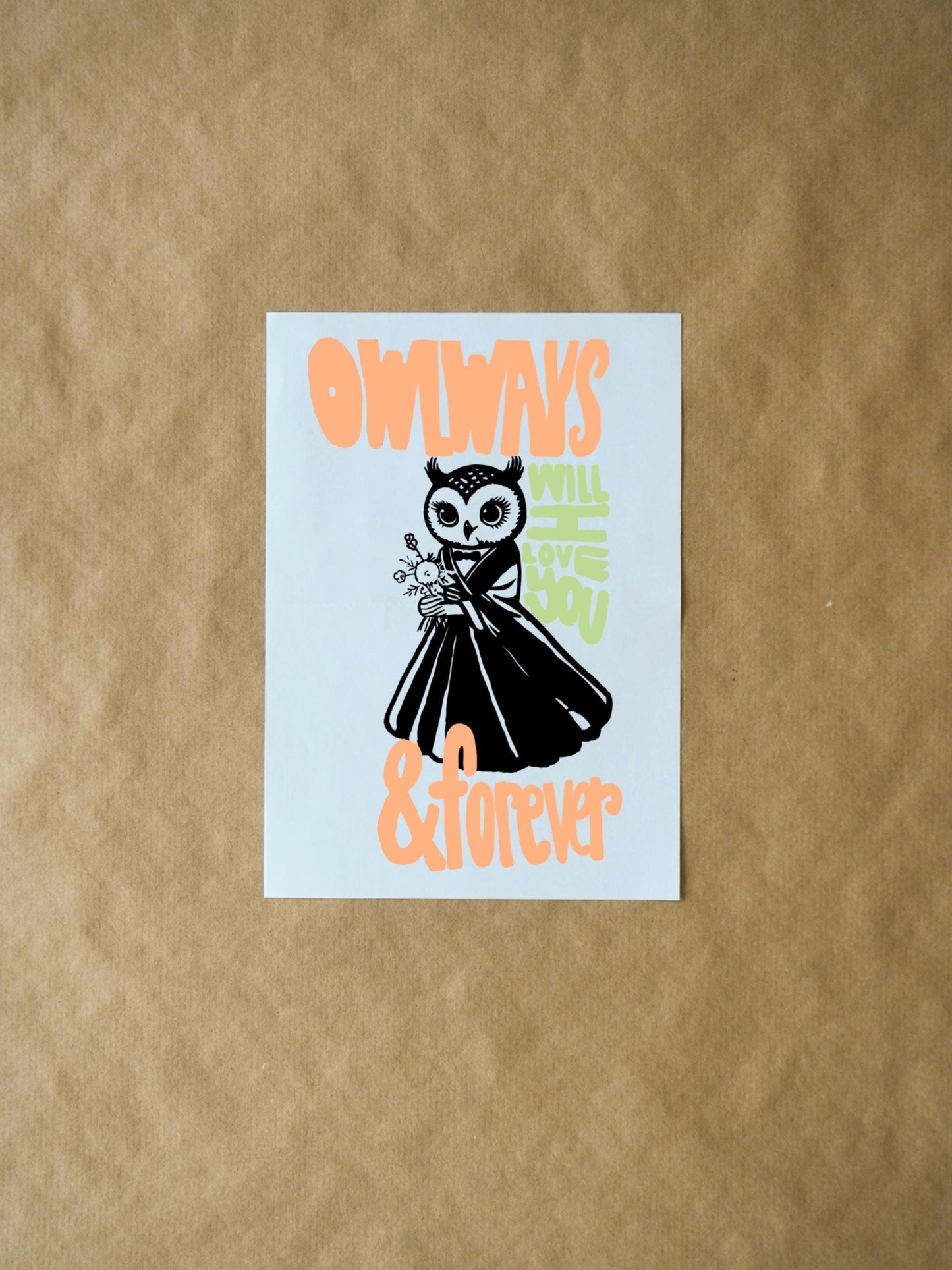 Owlways and Forever Anniversary Card - Funny Cute Pun Greeting Card for Him, Her or Couples, Sweet Joke Owl Card