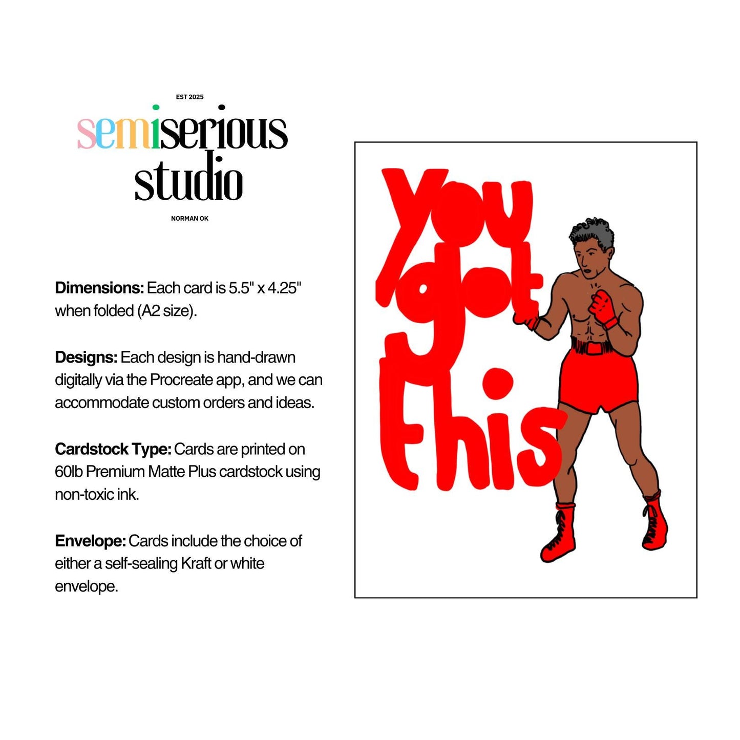 You Got This Boxer | Get Well Soon Card | Encouraging Greeting Card for Recovery, Support & Motivation For Friends, Family, and Partners