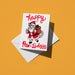 Cat dressed as Santa carrying a sack, with red text reading 