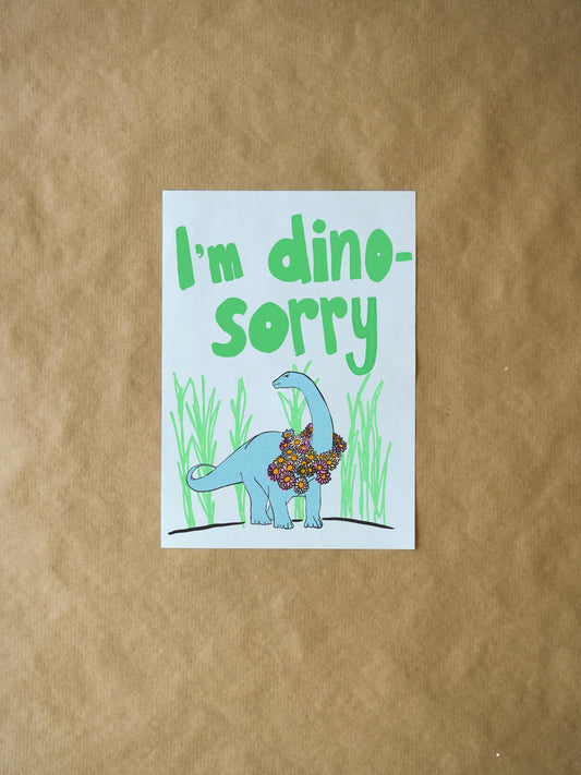 I'm Dino-Sorry | Cute Dinosaur Apology Card | Colorful & Fun Design | Perfect for Kids and Adults | Adorable Sorry Card