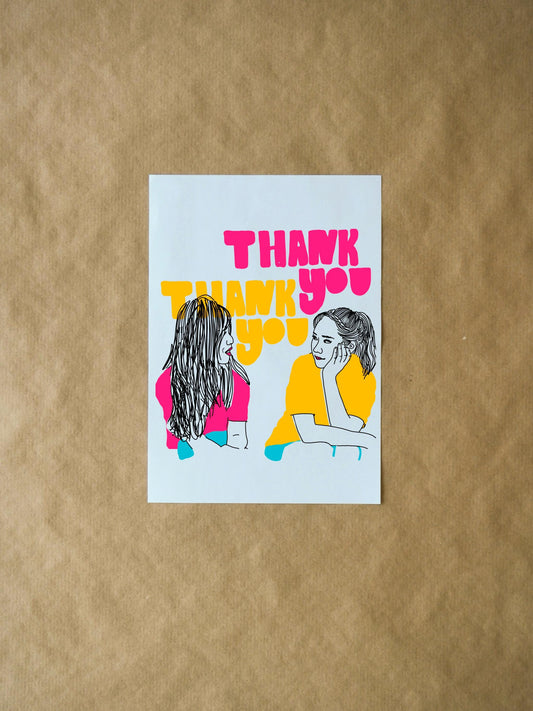 Neon Thank You Card | Vibrant Gratitude Greeting Card for Any Occasion, Perfect for Friends & Family