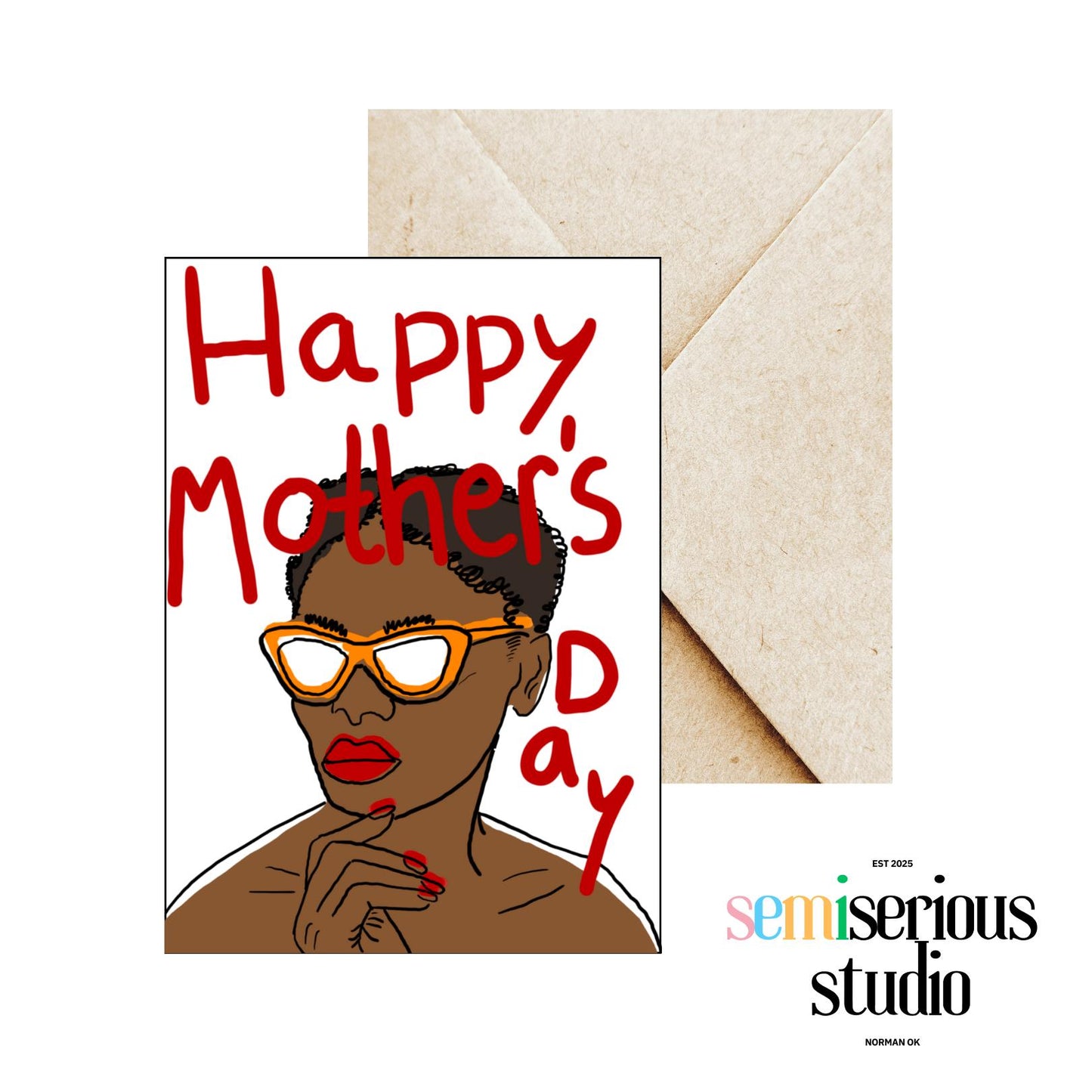 Cool Happy Mother's Day Card | Fun Mom in Sunglasses | Unique Cute Holiday Greeting Card for Mother's Day