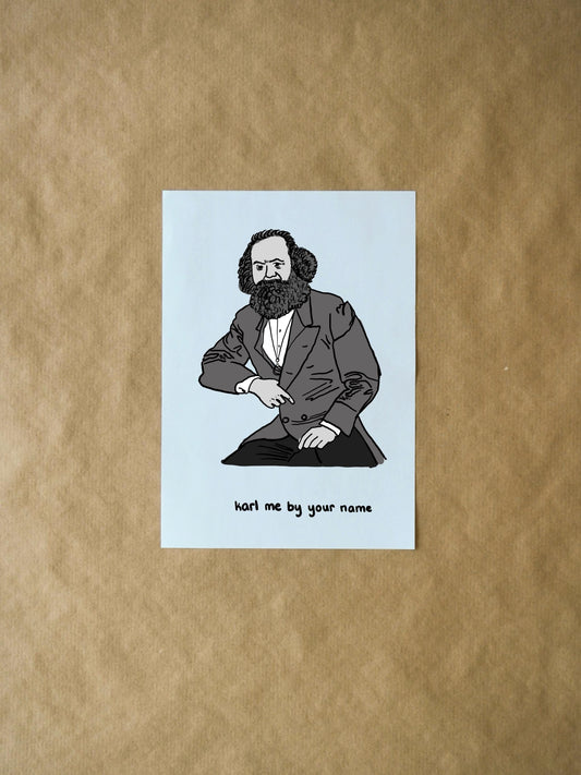 Marxist Valentine's Card | Funny Karl Marx Pun | LGBTQ Illustration | Unique Holiday Greeting | CMBYN Inspired Gift
