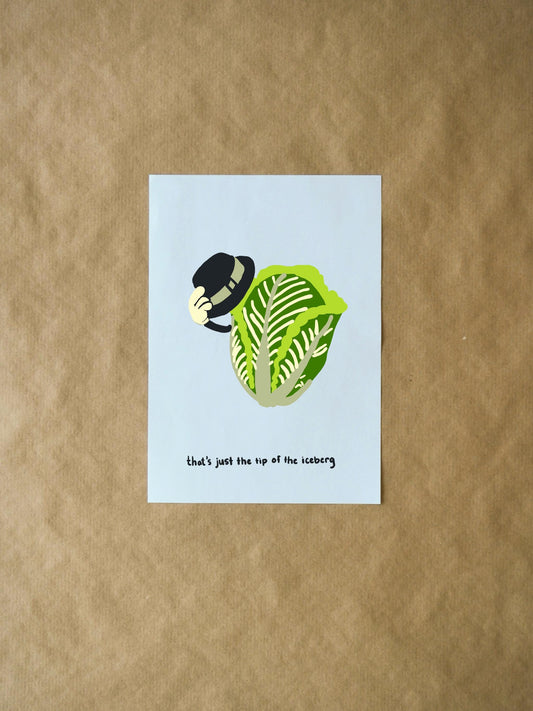 Just the Tip of the Iceberg Card - Funny Punny Greeting for Couples, Friends, and Family - Unique Iceberg Lettuce Design, Just Because
