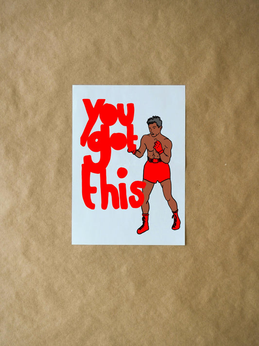You Got This Boxer | Get Well Soon Card | Encouraging Greeting Card for Recovery, Support & Motivation For Friends, Family, and Partners