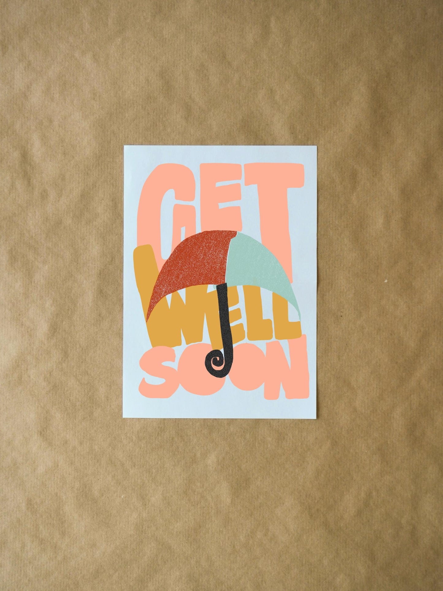 Get Well Soon Umbrella Card | Cute Note for Friends & Family | Thoughtful Gift for Loved Ones Feeling Under the Weather