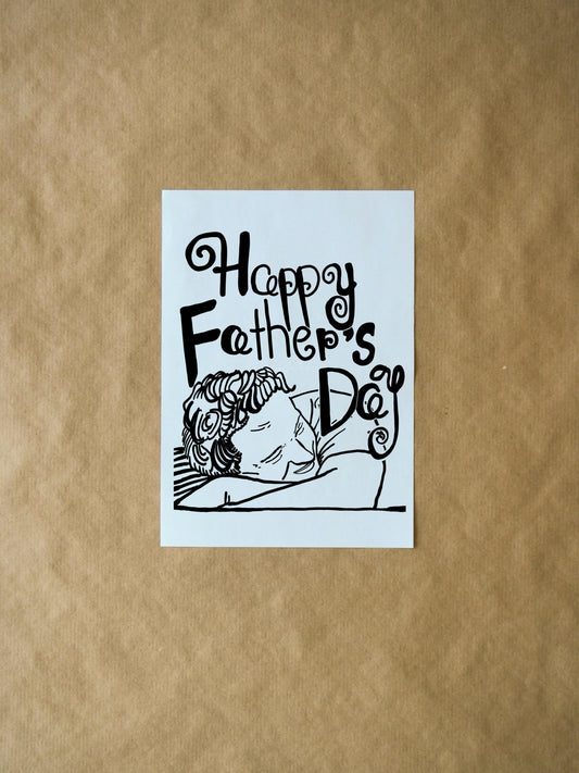 Happy Father's Day Card | Simple Classic Black & White Greeting Card for Dad | Cute Holiday Design