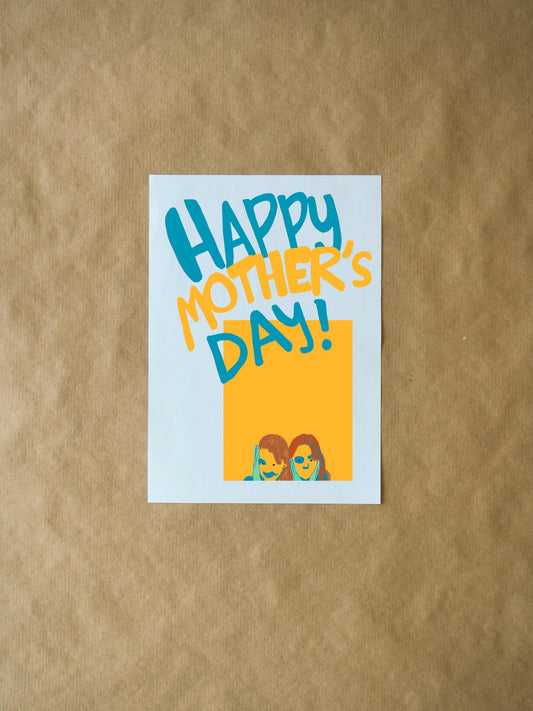 Sweet Happy Mother's Day Card | Mom and Daughter | Cute Colorful Design, Perfect Gift, Bright Colors, Heartfelt Message