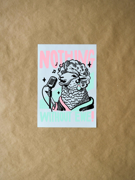 Nothing Without Ewe Valentine's Day Card, Unique Greeting Card for Him, Her, and Couples,