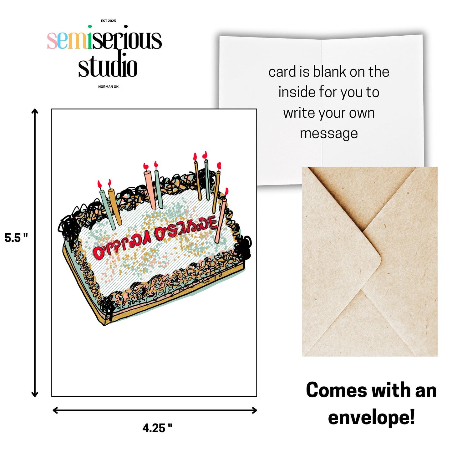 Cherokee Syllabary Happy Birthday Card - Cute Birthday Card for Friends, Family, and Kids - Fun Gift with Colorful Design