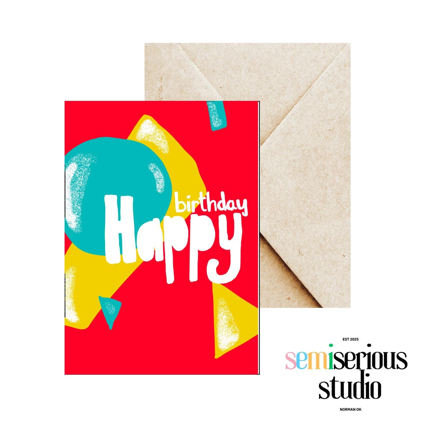 Colorful Happy Birthday Card - Cute Birthday Card for Friends, Family, and Kids - Fun Gift with Colorful Design