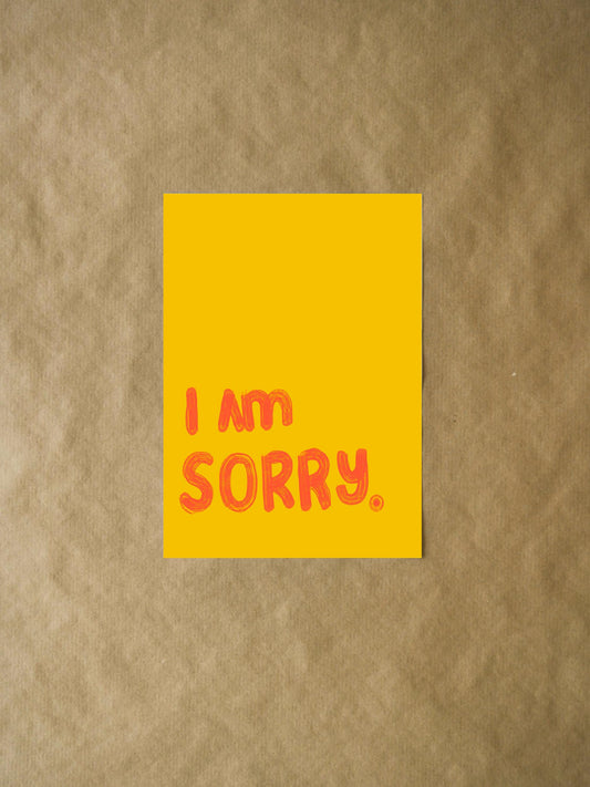 Simple Yellow Apology Card - Thoughtful I Am Sorry Note, Blank Inside, Perfect for Any Occasion, Greeting Card for Friends & Family