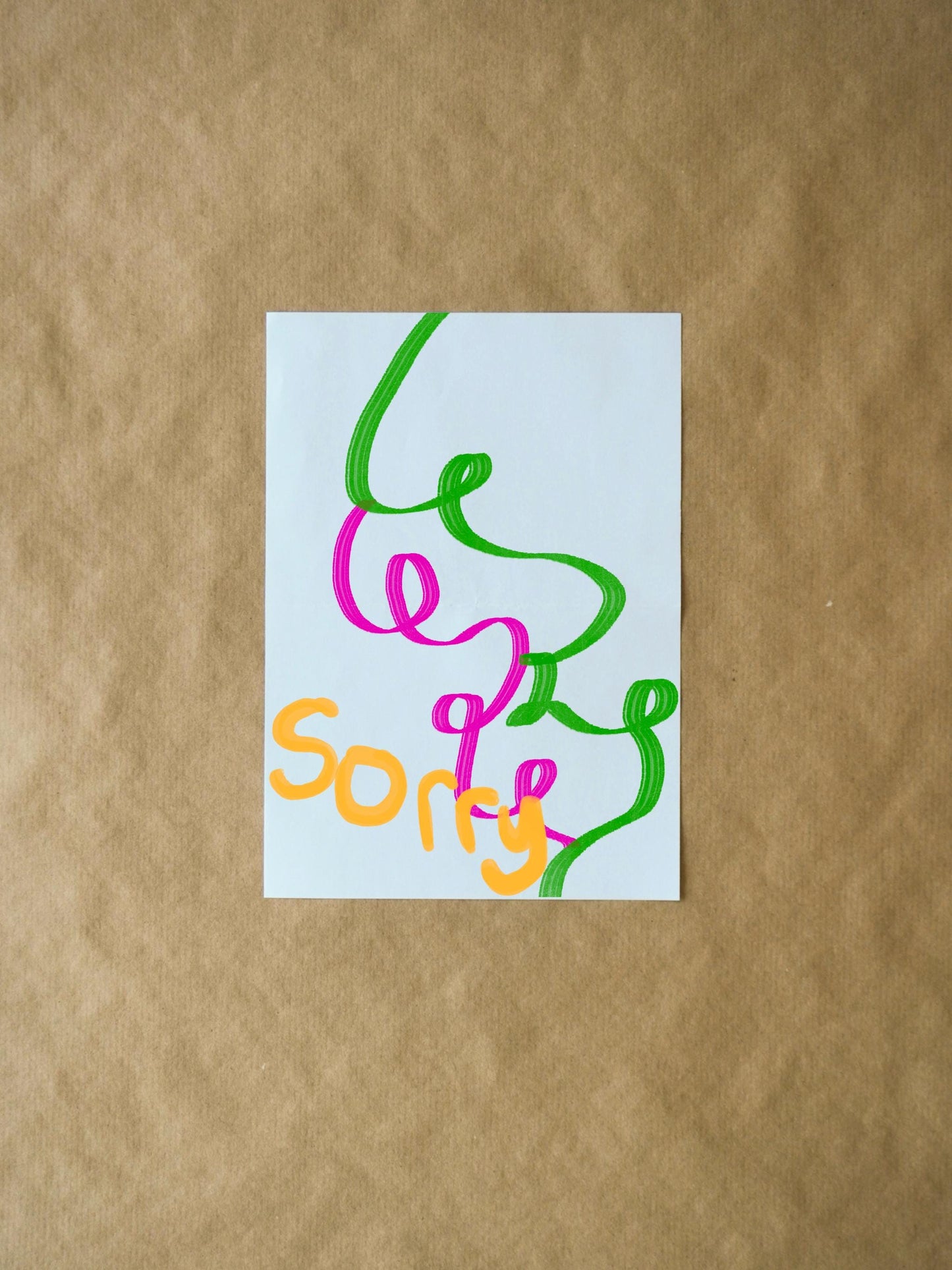 Sorry Ribbons | Simple Colorful Apology Card for Thoughtful Gifts & Messages