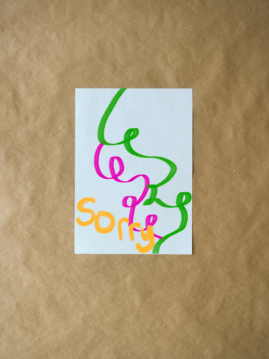 Sorry Ribbons | Simple Colorful Apology Card for Thoughtful Gifts & Messages