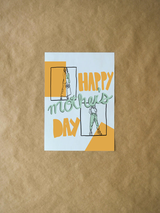 Mother's Day Card | Cute Colorful Greeting Card for Stylish Moms, Unique Gift for Mom's Day Celebration