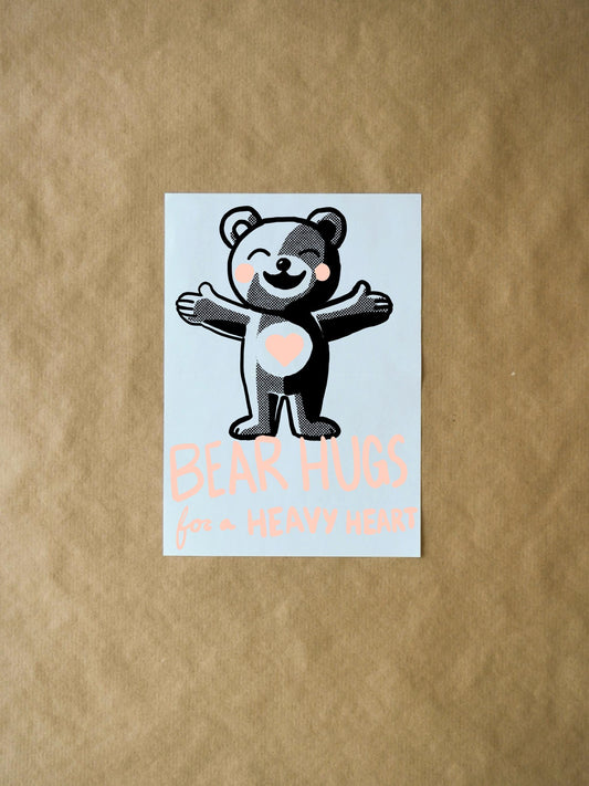Bear Hugs for a Heavy Heart | Cute Get Well Soon Card, Sympathy Greeting Card, Thoughtful Support for Difficult Times