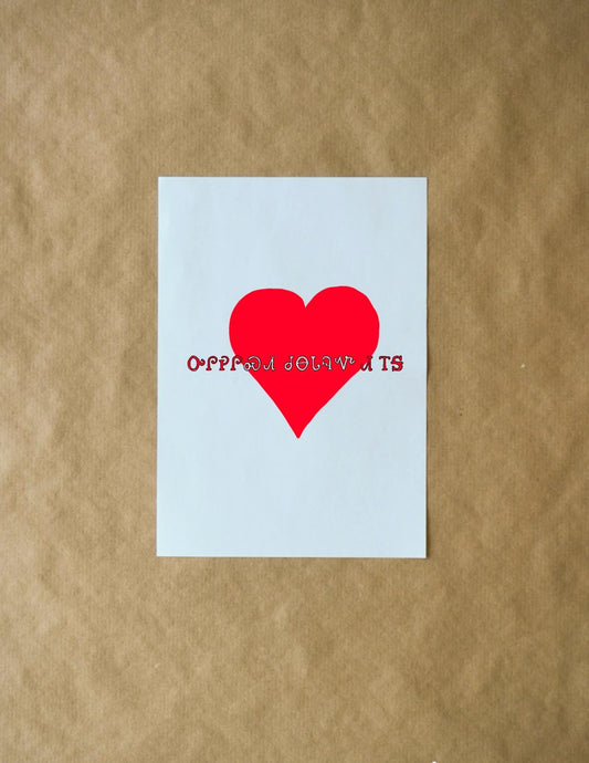 Cherokee Syllabary Valentine's Card, Cute Red Heart Design, Unique Indigenous Love Note, Hand-drawn Homemade Happy Valentine's Day Greetings