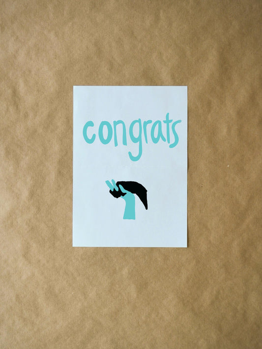 Interlocking Hands Congrats Card - Cute Wedding Greeting Card for Newlyweds, Perfect for Celebrations & Announcements