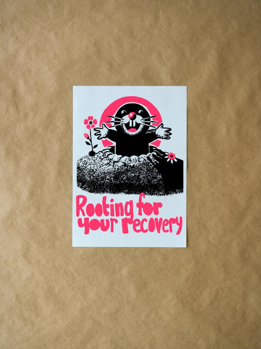 Rooting For Your Recovery | Cute Get Well Soon Card, Encouragement & Uplifting Greeting Card, Thoughtful Recovery Wishes, Sweet Note