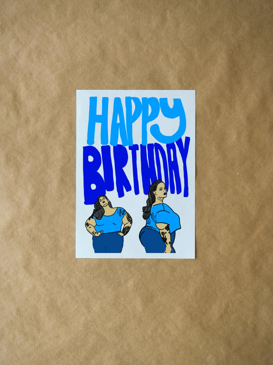 Happy Birthday Card - Cute Feminist Empowerment Birthday Card for Women, Girls & Friends - Fun Colorful Design Gift for Family and Kids