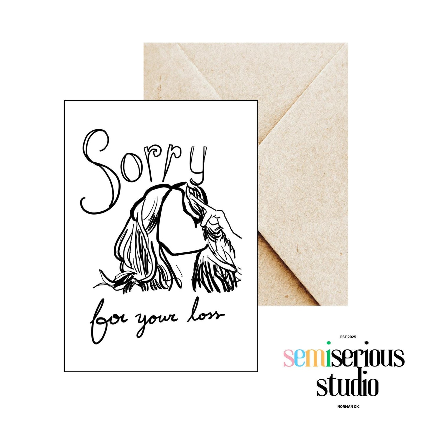 Simple Sorry For Your Loss Sketch | Greeting Card for Grieving Loved Ones