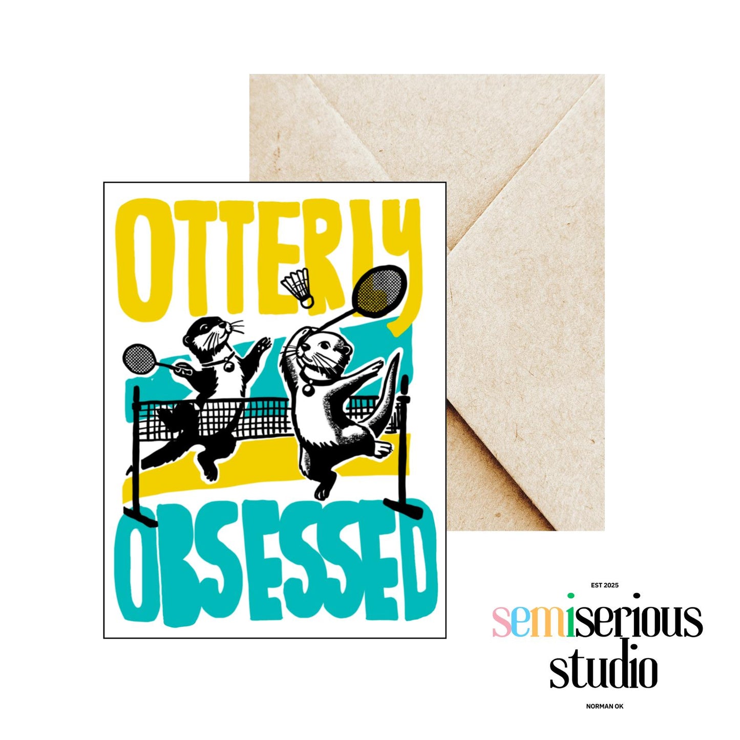 Otterly Obsessed Valentine's Day Card, Unique Greeting Card for Him, Her, and Couples,