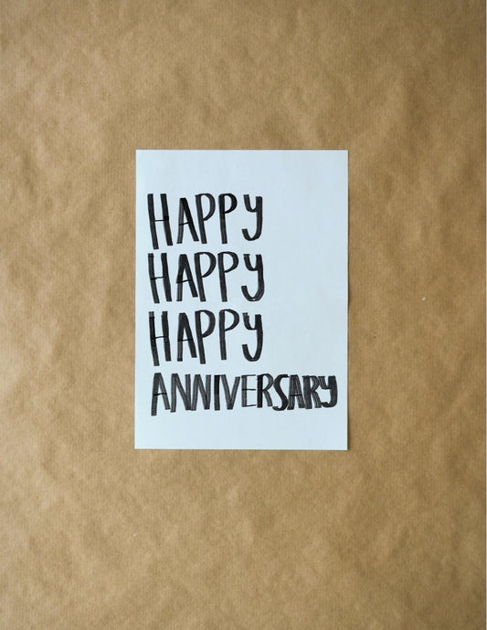 Simple Happy Anniversary Card - Cute Romantic Greeting Card for Him, Her and Couples, Perfect Love Celebration