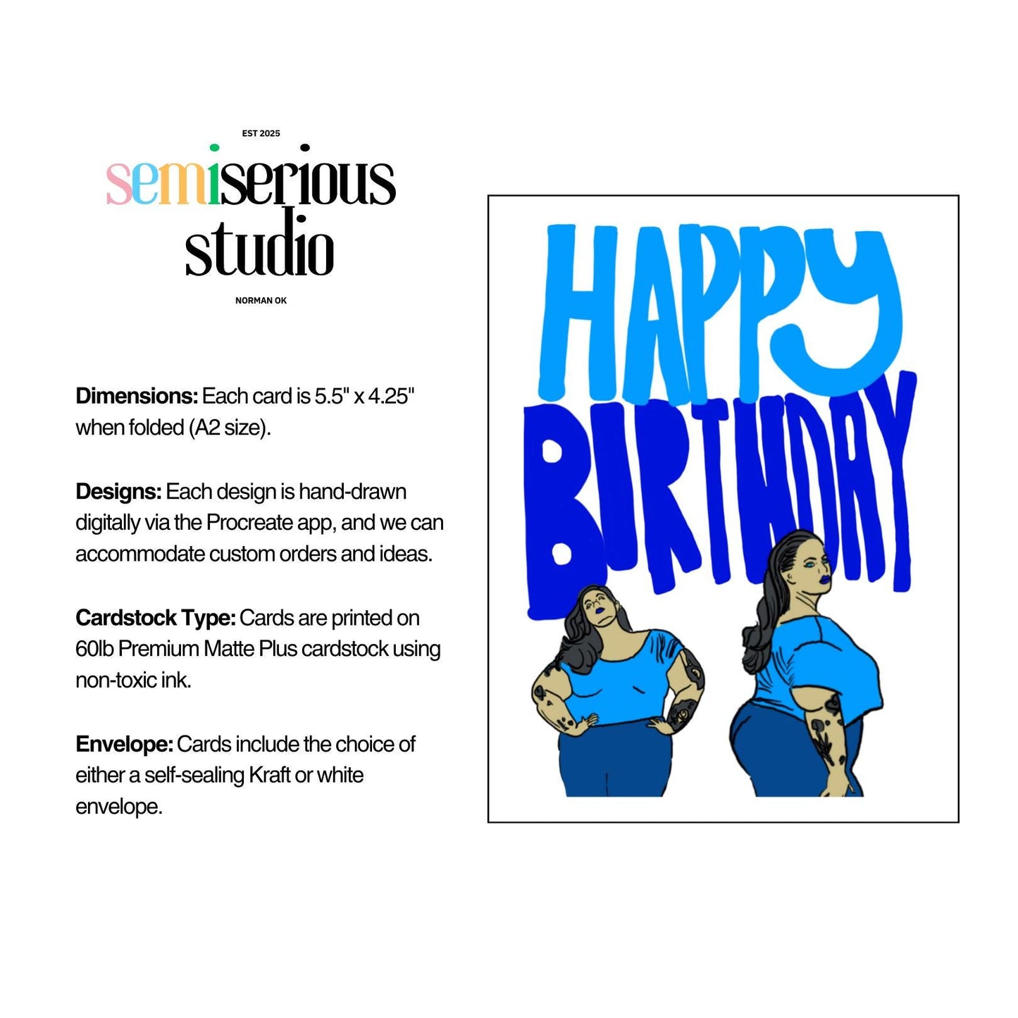 Happy Birthday Card - Cute Feminist Empowerment Birthday Card for Women, Girls & Friends - Fun Colorful Design Gift for Family and Kids