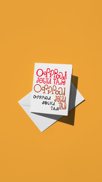 Cherokee Father's Day Card in Syllabary – Colorful, Simple Design with Heartfelt Message, Unique Gift for Dad