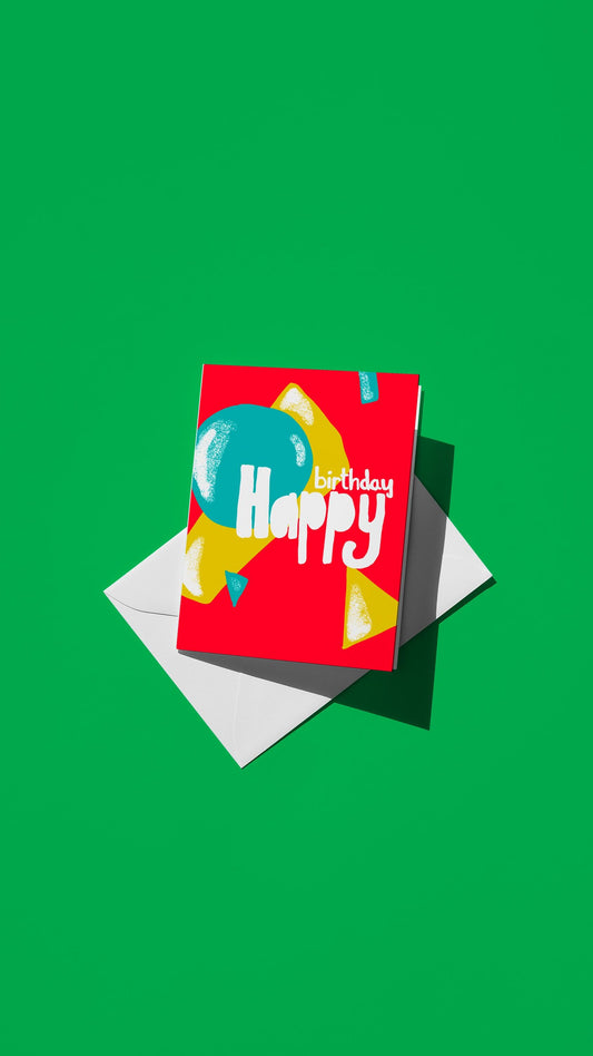 Colorful Happy Birthday Card - Cute Birthday Card for Friends, Family, and Kids - Fun Gift with Colorful Design