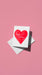Hand-drawn illustration of a red heart with the message 